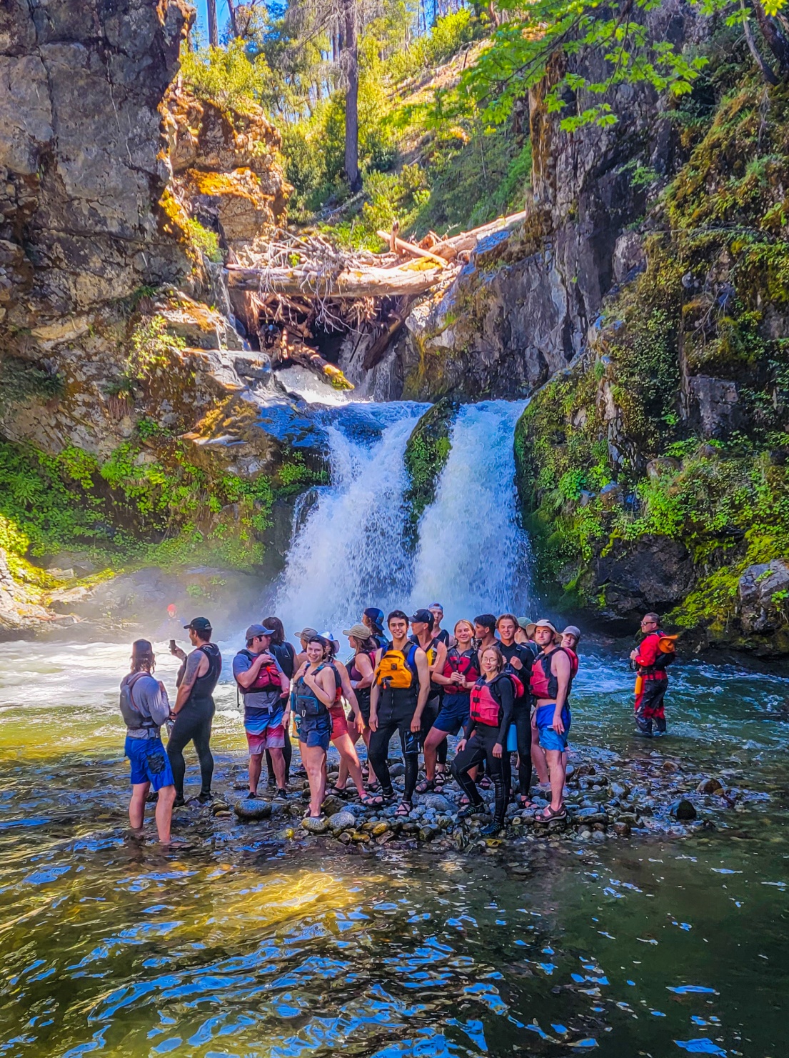 Group at Ukanom falls near the Klamath River