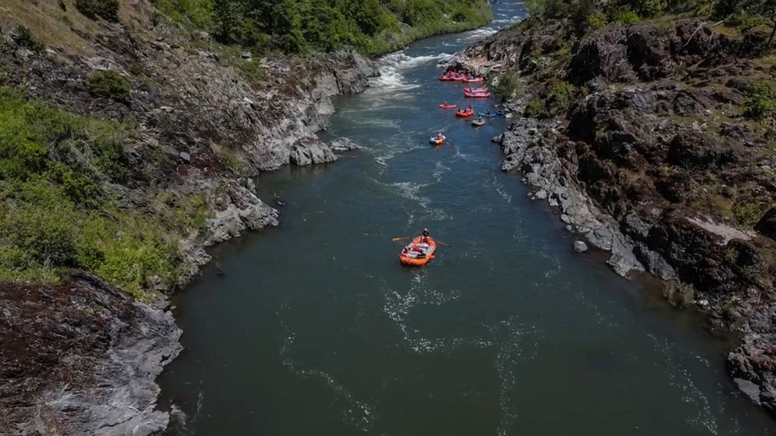 Group of rafts on the Klamath River