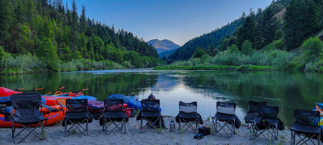 Looking downstream from a beach camp near the Klamath River